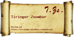 Tiringer Zsombor névjegykártya