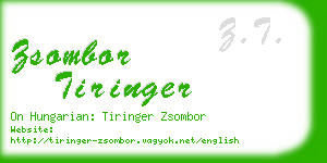 zsombor tiringer business card